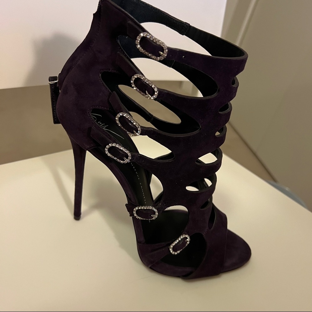 Giuseppe Zanotti GIUSEPPE ZANOTTI "Coline" Laser cut crystal buckle sandals